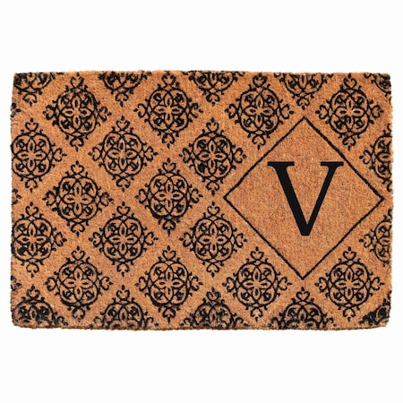 Monogram Door Mat, Black, Natural, 24 in W x 36 in L
